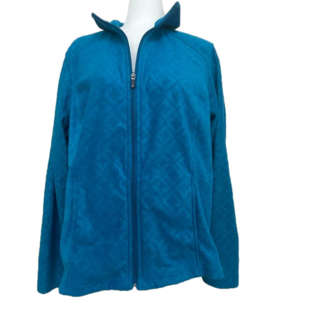 Lands’ End Full Zip Velour Jacket 4 Pockets